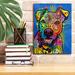 Latitude Run® Am Full Much Thank by Dean Russo - Wrapped Canvas Graphic Art Canvas in Blue/Indigo/Yellow | 16 H x 12 W x 0.75 D in | Wayfair
