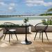 Corrigan Studio® Kurv Bistro 24" Round Steel Table & Pedestal Base for Indoors or Patio w/ Kurv Ergonomic Chairs Metal in Black | Wayfair