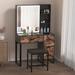 17 Stories Vanity Wood in White/Black | 57 H x 39.5 W x 19.7 D in | Wayfair 49F80ACFB750427B947CA3B476394FE6