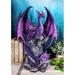 Trinx Ilaire Large Hoarfrost Twilight Dragon Guarding LED Light Crystal Elements Statue Resin in Gray/Indigo | 18 H x 13 W x 7 D in | Wayfair