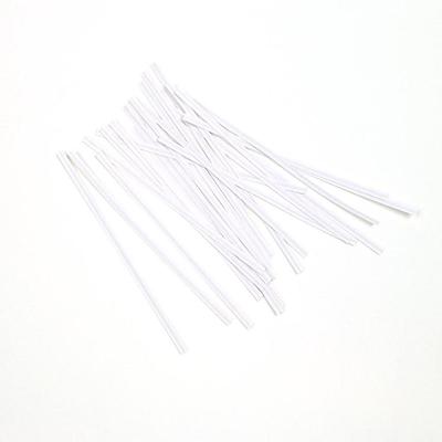 LK Packaging M6PAW 6" White Paper Covered Bag Twist-Tie