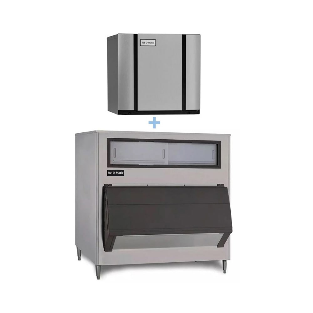 Ice-O-Matic CIM1446FW/B1300-48 1560 lb Elevation Series Full Cube Commercial Ice Machine w/ Bin - 1320 lb Storage, Water Cooled, 208-230v, 1,560-lb. Production, Stainless Steel