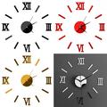 3D DIY Wall Clock Frameless Large Acrylic Mirror Surface 3D DIY Wall Clock Home Office School Wall Decor Clock Stickers