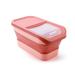 13 LB Collapsible Dog Food Storage Container Folding Pet Food Container with Lids Airtight Cat Food Containers with Measuring Cup and Scoop Kitchen Rice Storage for Pet Food Cereal(Pink)