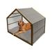 Geometric Pet House Colorful Composition with Triangles Retro Hourglass Motifs Abstract Outdoor & Indoor Portable Dog Kennel with Pillow and Cover 5 Sizes Multicolor by Ambesonne