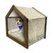 Shells Pet House Overlapped Interlacing Pattern of Hand Drawn Scallops and Clam Outdoor & Indoor Portable Dog Kennel with Pillow and Cover 5 Sizes Caramel Beige and Tan by Ambesonne