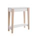 34 Inch Console Table with Drawer and Shelf, Tapered Legs, White, Brown