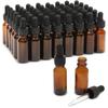 48-Pack of 0.5oz Amber Glass Bottle with Dropper Dispenser and 6 Funnels for Essential Oils, Travel (54 Total Pieces, 15ml)