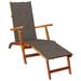 vidaXL Deckchair Patio Lounge Chair Folding Sunbed Cushion Solid Acacia Wood
