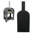 Oven Cover Heavy Duty Outdoor Pizza Oven Cover Bread Oven BBQ Rain Dust Protector Cover 66x26x18inch Black