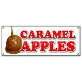 SignMission B-Caramel Apples Caramel Apples Banner Sign - Candy Apple Cart