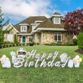 Farmhouse Themed Happy Birthday Lawn Decorations Set Happy Birthday Yard Decor 20pcs 19430