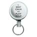 Keep Calm And Play Golf Golfing Retractable Belt Clip Badge Key Holder