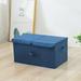 Foldable Clothes Storage Bags Organizers Storage Bins with Lids Closet Storage Box Basket Organizers Large Capacity for Bedding Blankets Clothes Books with Removable Divider 14.17x9.84x6.3