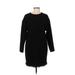 Zara Casual Dress - Sheath Crew Neck 3/4 sleeves: Black Print Dresses - Women's Size Medium