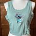 Disney Tops | Disney Stitch Embroidered Appliqu Character Crop Top Sleeveless Athleisure | Color: Black/Blue | Size: Xl