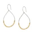 Anthropologie Jewelry | Agapantha Sterling Silver Michele Chain Hoops Gold Textured Diamond Cut Chains | Color: Gold/Silver | Size: Os