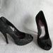 Gucci Shoes | Auth Gucci Velvet Leather Open Toe/Peep Toe Shoes Sz 39 1/2 (Us 9) | Color: Black | Size: 9