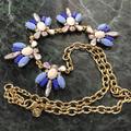 J. Crew Jewelry | J Crew Floral Necklace, Blue Beads | Color: Blue/Gold | Size: 16 In