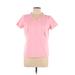 Danskin Short Sleeve T-Shirt: Pink Print Tops - Women's Size Large