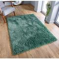 Viva Rugs Shaggy Rug Runner Sage Green HEAVY for Bedroom Living Room Hallway NON-SHEDDING Fluffy Carpet 45mm Long Pile Modern Plain Mat (Sage Green Shaggy Rug, 60x120cm (2'x4') Runner)