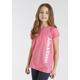 T-Shirt ALIFE & KICKIN "mit Logo Druck" Gr. 152/158, rosa (rosa meliert) Mädchen Shirts T-Shirts