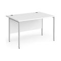 All White Rectangular H-Leg Office Desk, 120wx80dx73h (cm), Express Delivery