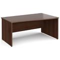 All Walnut Panel End Right Hand Wave Office Desk, 160wx99/80dx73h (cm)