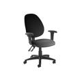 Vantage Plus High Back PCB Vinyl Operator Office Chair With Adjustable Arms, Blue, Fully Installed