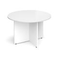 All White Circular Boardroom Table