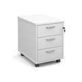 All White Mobile Office Pedestal, 3 Drawer - 43wx60dx57h (cm), Fully Installed