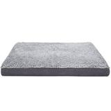 FurHaven Two-Tone Faux Fur & Suede Deluxe Orthopedic Dog Bed Metal in Gray | 4 H x 40 W x 32 D in | Wayfair 42541087