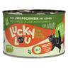 Lucky Lou Adult 6 x 200 g umido gatto - Manzo e Cinghiale