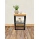 Industrial sofa side table with mesh shelf