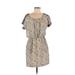 Forever 21 Casual Dress - Mini Scoop Neck Short sleeves: Tan Dresses - Women's Size Medium