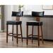 Corrigan Studio® Mid Century Modern Bar Stools Set Of 2, Farmhouse PU Leather Upholstered 30.25" Counter Chairs w/ Curved Backrest Kitchen Chairs | Wayfair