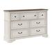 One Allium Way® Florian 7-drawer Dresser in Oak & Antique White Wood in Brown/White | 40 H x 64 W x 19 D in | Wayfair