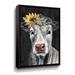 August Grove® Pretty Cow On Black Gallery Wrapped Canvas Metal in Brown/Gray/Yellow | 32 H x 24 W x 2 D in | Wayfair