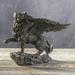 Trinx Harlo Ebros Gift Legendary Greek Mythology Winged Lion Chimera w/ Goat Horns Roaring on Steep Rock Figurine Resin in Gray | Wayfair