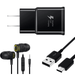 OEM EP-TA20JBEUGUS 15W Adaptive Fast Wall Charger for LG Q7 Includes Fast Charging 6FT USB Type C Charging Cable and 3.5mm Earphone with Mic â€“ 3 Items Bundle - Black
