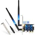 EDUP PCIe WiFi 6E Card Bluetooth 5.2 AX 5400 Mbps AX210 Tri-Band 6Ghz/5.8GHz/2.4GHz PCI-E Wireless WiFi Network Adapter Card for Desktop PC Windows10/11 64-bit