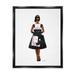 Stupell Glam Brand Fashion Shopping Woman Beauty & Fashion Painting Black Floater Framed Art Print Wall Art