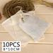 10x Cotton Muslin Drawstring Empty Filter Bag for Tea Separate Spice Herb 8x10cm