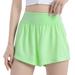 Booker Yoga Shorts Ball Pocket Women Sports Wear Mini Tennis Skirt Gym Shorts Green L