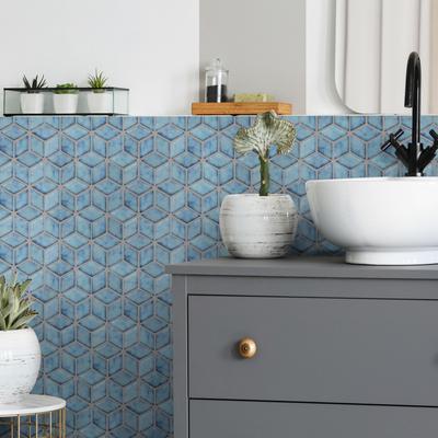 Merola Tile Hudson Rhombus Marine 10-1/4" x 11-3/4" Porcelain Floor and Wall Tile