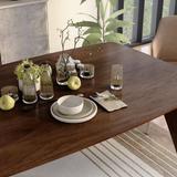 Walnut Finish Solid wood Mid-Century Modern Dining Table Only 1pc Table, For Dining Table/Kitchen Table, Easy Assembly