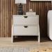 Retro Style Wood Structure 2-Drawer Nightstand