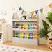 Gymax 3-Tier Kids Bookshelf Toy Storage Bookcase Rack Wall w/