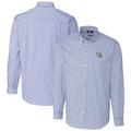 Men's Cutter & Buck Royal Los Angeles Chargers Helmet Easy Care Stretch Gingham Long Sleeve Button-Down Shirt