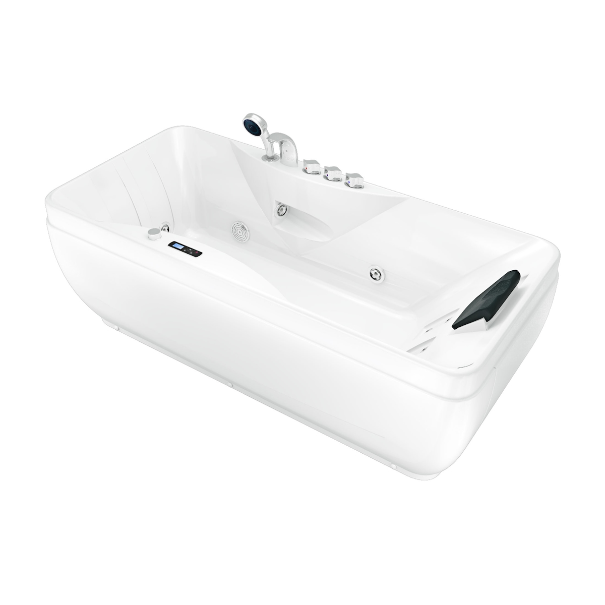 AcquaVapore Whirlpool Vollausstattung Pool Badewanne Wanne W49H-PR 170x80cm mit Heizung, aktive Schlauch-Reinigung Image
